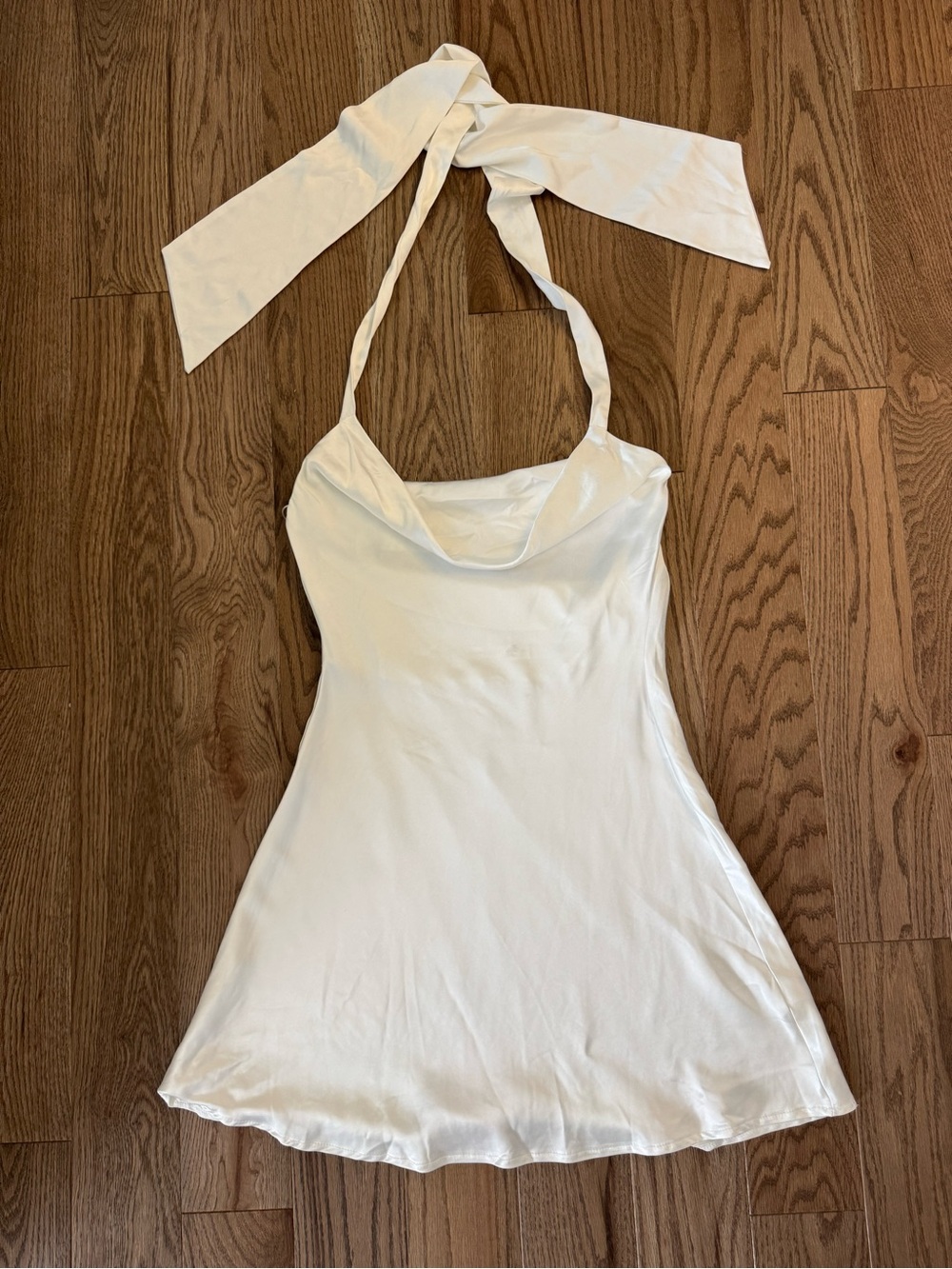 Altar'd State White Cowl Halter Mini Dress